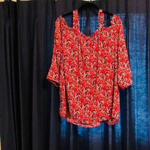 Red Blouse off shoulder